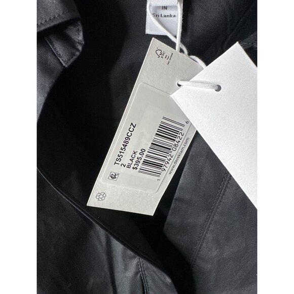 Derek Lam 10 Crosby Black Ruched Button Down Sleeveless Shirt Dress Size 2 - Picture 4 of 9